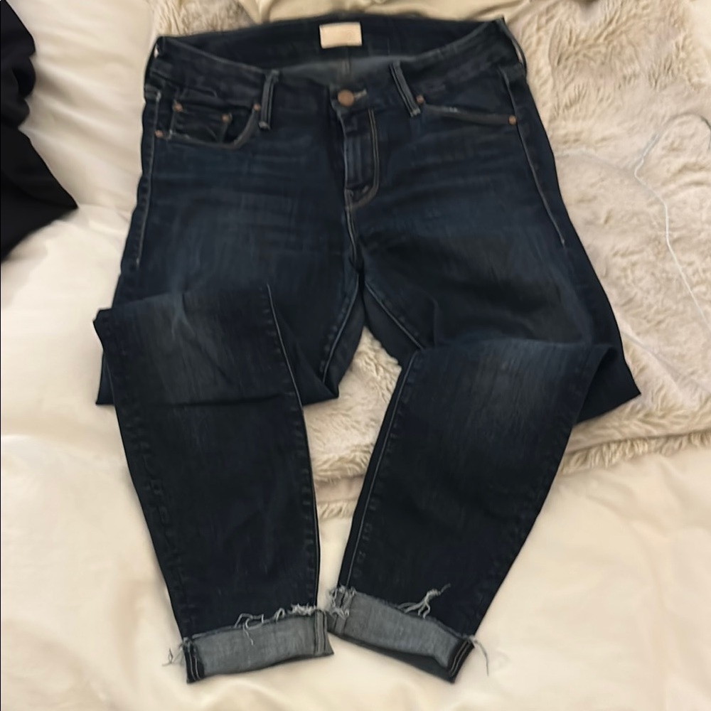 Mother Size 28 dark denim stretch skinny-ish jean